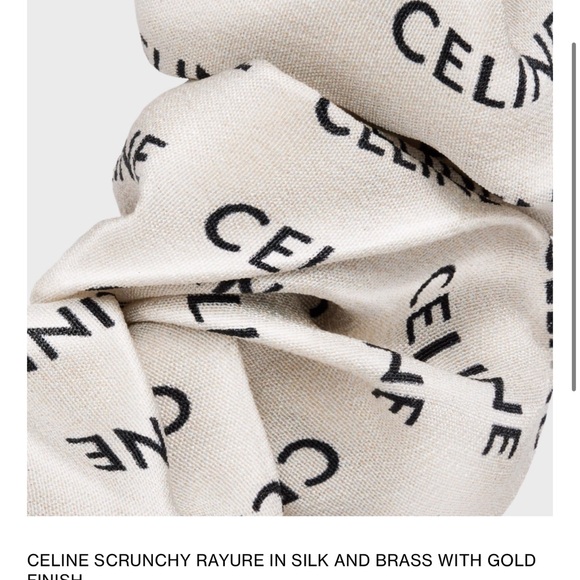 Celine Beige Logo Scrunchie - Picture 7 of 7